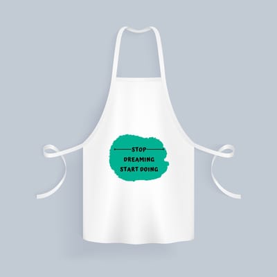 Akyol - stop dreaming start doing Keukenschort - Dromen - mensen die motivatie nodig hebben - quotes - verjaardag - cadeau - kado - geschenk - 82 bij 71 cm