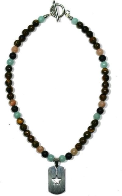Kinderketting natuursteen 6mm mn272 - IbizaMen KIDS lengte 36cm