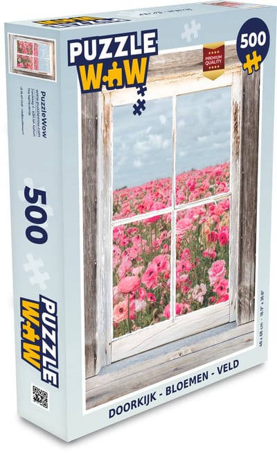 Puzzel Doorkijk - Bloemen - Veld - Legpuzzel - Puzzel 500 stukjes