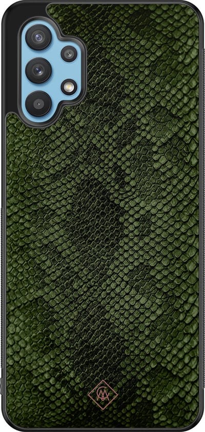 Casimoda® hoesje - Geschikt voor Samsung Galaxy A32 5G - Snake Mix - Zwart TPU Backcover - Slangenprint - Groen