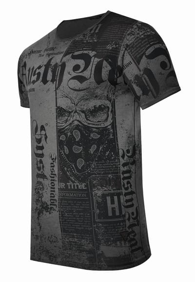 T-shirt met American-Skull Westside Gang Banger-print
