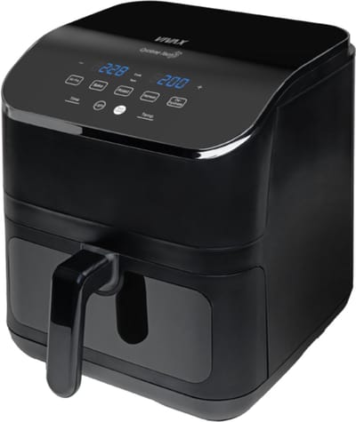 VIVAX Digitale Airfryer DFA-617DB - 6 liter - PFAS vrij - Groot - Heteluchtfriteuse - Zwart - Digital Touchscreen - Inclusief in hoogte verstelbaar Grillrack