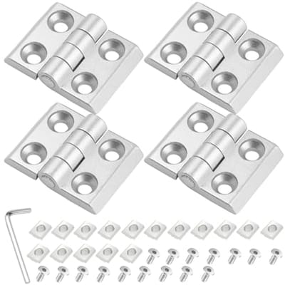 Opvouwbare deurscharnieren 4 stuks voor kleine meubels - M4 aluminium profiel met sleuf