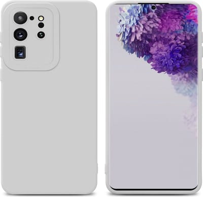 Cadorabo Hoesje geschikt voor Samsung Galaxy S20 ULTRA in FLUID WIT - Beschermhoes gemaakt van flexibel TPU silicone Cover Fluid Case