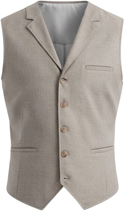 OMBRE Gilet - Regular Fit - Knopen - Effen Beige L