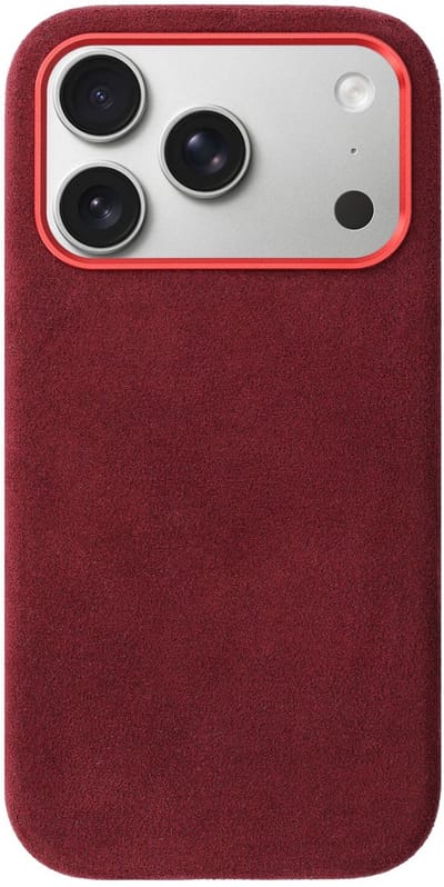 Rosso Avanti Hoesje Geschikt voor Apple iPhone 17 Pro | Compatibel met MagSafe / Qi2 | Echt Italiaans Alcantara | Back Cover | Beschermhoes | Burgundy