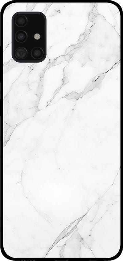Smartphonica Telefoonhoesje voor Samsung Galaxy A51 met marmer opdruk - TPU backcover case marble design - Wit geschikt voor Samsung Galaxy A51