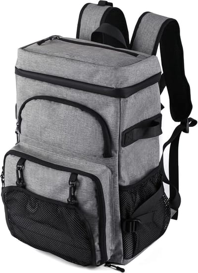 Koelrugzak, 35 liter, thermische rugzak, koeltas, waterdichte picknickrugzak met flesopener, voor picknick, camping, strand, wandelen, reizen, winkelen (zwart)