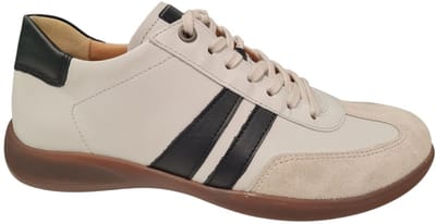 Hartjes Leren Dames Sneakers - Wit/Grijs - 39