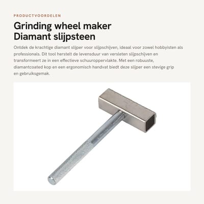 Dailygoods- Slijpschijf - Diamant slijpsteen - Schuurvlak - Schuurmachine - Robuuste kop - Verstelbare grip - Slijpmachine