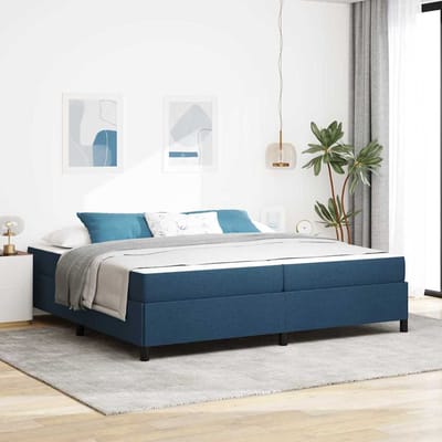 vidaXL - Boxspring - bed - Blauw - 200 - x - 200 - cm - Stof