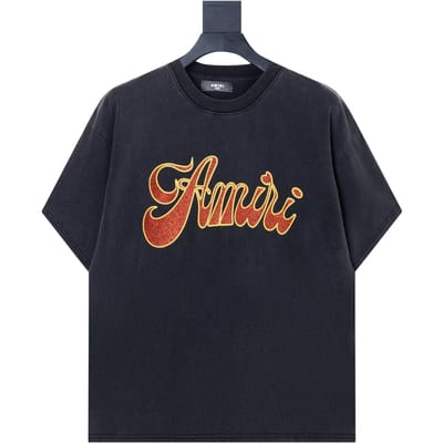 6502 Amiri 2026 Zomer Nieuw Heren- en Dameslos Hoogwaardig Katoen Grote Mat T-shirt Koppel T-shirt XL brown