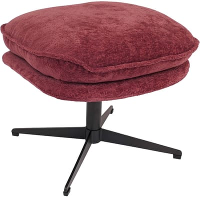 Kruk met bekleding MCW-P32, zit-/voetenbank Voetensteun Ottomane Stof/textiel Chenille (370 g/m²) ~ bes