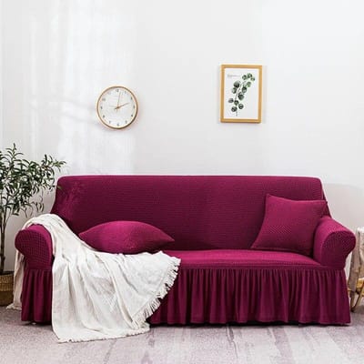 Solide Allesomvattende Kant Verdikte Kleine Geruite Bankhoes Vier Seizoenen Stoffen Bankhoes Only 2 Cushion Cover