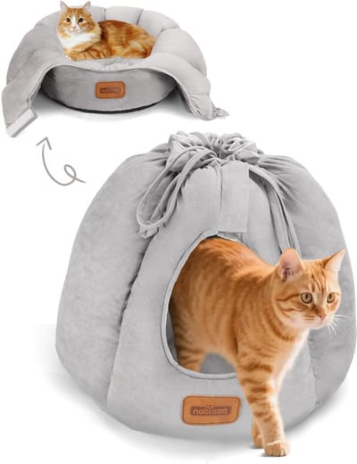 Nobleza Kattenmand - Kattenhuisje - Katteniglo - Kattentent - 2 in 1 Kattenbed - 40x40x40 cm - Grijs