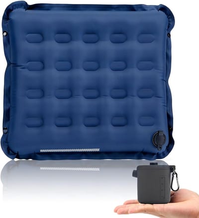 Thijox - Opblaasbaar Zitkussen met Pompzak en Verbindingsknoppen - Waterafstotend Kampeer Accessoire voor Stadion, Wandelen, Picknick en Tuin - Comfor