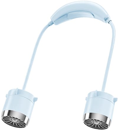 Nekventilator - Mini Draagbare Stofzuiger - USB Oplaadbare Ventilator - 100 Snelheden - Verstelbare Slangen - 800mAh Batterij - Voor Outdoor en Sport - Lichtgewicht - Blauw