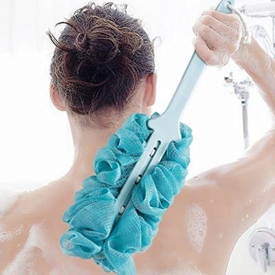 Badborstel met lange steel voor rug en voeten - Roze