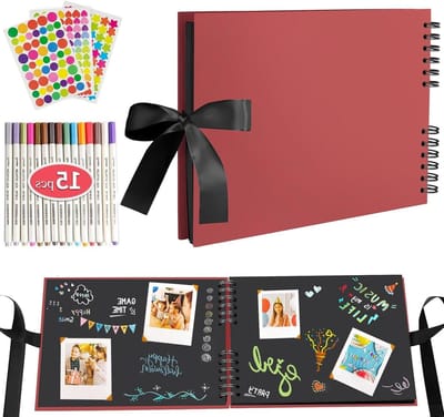 Scrapbook Fotoalbum - Plakboek Geheugen - Herinneringen Bewaren - Zelf Ontwerpen - 11.5 x 8.5 Inch - Rood