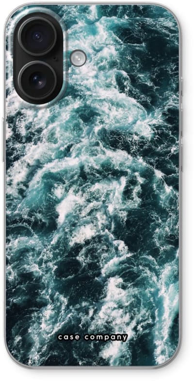 Case Company® - Hoesje geschikt voor iPhone 16 hoesje - Zee golf - Soft Cover Telefoonhoesje - Bescherming aan alle Kanten en Schermrand