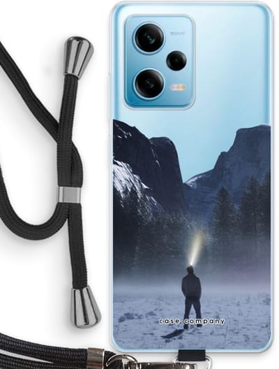 Case Company® - Hoesje met koord geschikt voor Xiaomi Redmi Note 12 Pro 5G hoesje met Koord - Wanderlust - Telefoonhoesje met Zwart Koord - Bescherming aan alle Kanten en Over de Schermrand