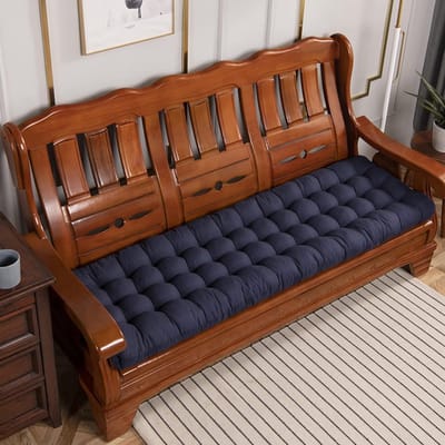 Buitenbank Kussen - Zitkussen Bank - Tuin Comfort - Ergonomisch Ontwerp - 52 x 200 cm - Donkerblauw
