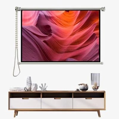 Projectiescherm Handmatig - Filmscherm Intrekbaar - Thuisbioscoop Creëren - Moeiteloze Installatie - 4K HD - Mat