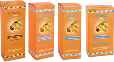 L'Amande Soleil Voordeelset - Zonnecrème SPF 15 200 ml + After Swim Shampoo-Douche 250 ml + Aftersun crème 250 ml + After Sun gezicht 75 ml
