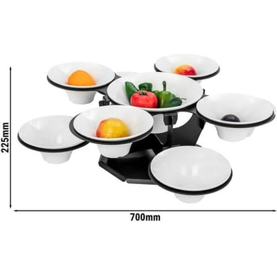 GGM Gastro Etagerie/ Buffetständer - rotierend - Schwarz - inkl. 9 Melaminschalen - rund Zwart / Wit