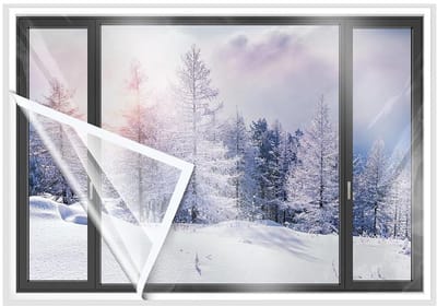 JHUBERS- Isolatiefilm Thermische Film - Raamfolie Verduisterend - Zelfklevend - Windscherm - PE-membraan - 47x63 inch