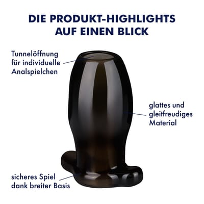 Sensuele anaalplug met tunnel, 8 cm
