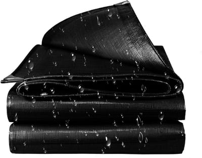 Dekzeil Waterdicht - Afdekzeil Robuust - Bescherming Buiten - Versterkte Oogjes - 400 x 800 cm - Zwart