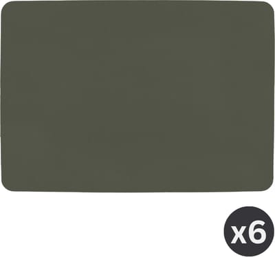 ZICZAC - Placemat TOGO - SET/6 - Dubbelzijdig - Kunstleer - 33x45 cm, grijs