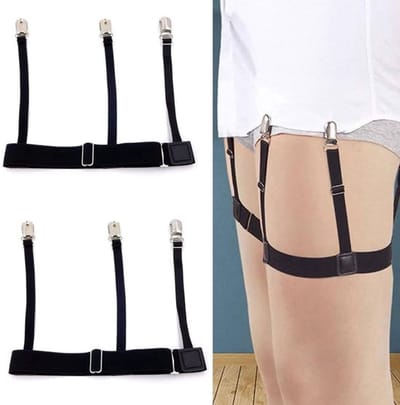 Dailygoody - Overhemdhouders - Anti-slip klemmen - pasvorm - Zwart