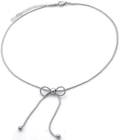 E-E18.3 N091-121S S. Steel Necklace Bow