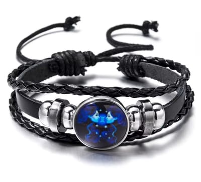 Actie4you® - Sterrenbeeld Armband - Verstelbare armband - Hanger sterrenbeeld - Gevlochten armband - Horoscoop – Glow in Dark - Gemini