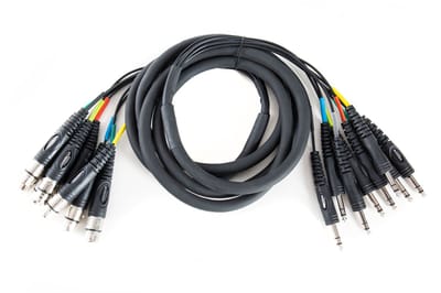 MUSIC STORE MC-08 8-voudig Multicore 3m XLR-female /jack symmetrisch - Multicore kabel