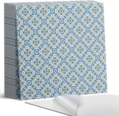 Coloray Plaktegels - Geometrisch patroon Zelfklevende Tegels - 20 cm x 20 cm - Blauw Plaktegels - 20 stuks - Vierkant PVC Tegels - Plaktegels Badkamer - Plaktegels Vloer - Vinyl Tegels Zelfklevend - Wandtegel Zelfklevend