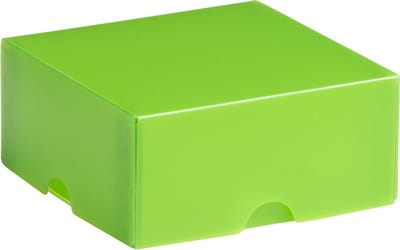 Cadeauverpakking klein vierkant, 8x8x4cm APPELGROEN (10 stuks)