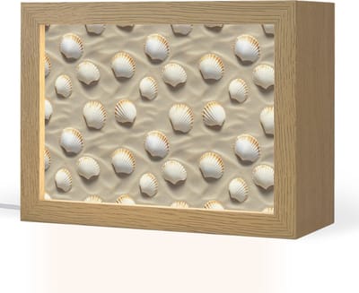 Tafellamp 20x15 cm - LED lamp - Schelpen - Zand - Maritiem - Decoratieve tafellampen - Dimbaar - Tafellampje slaapkamer - Woonkamer binnen