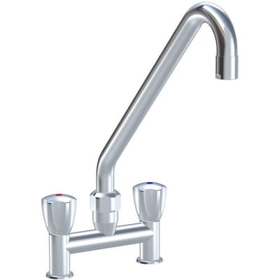 KWC Gastro two-handle sink bridge mixer for professional kitchen, height 41 cm K.24.42.E2.000C35