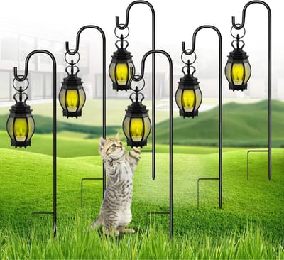 HEZIVO® Herdershaak - Herdersstafhaak voor Lantaarn - Tuinhaak Metaal - Herderstaf - Verstelbaar - 6 Stuks