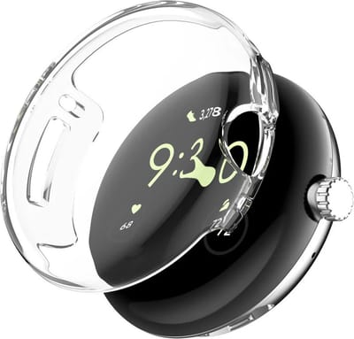 Strap-it Schokabsorberend TPU bescherm hoesje - soft case geschikt voor de grotere Google Pixel Watch 3 - 45mm (transparant)