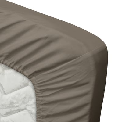 Ten Cate Hoeslaken - Hoeslaken Topper 180x200 - Hoeslaken 180 x 200 - Geschikt voor Topper Matras 180x200 - Katoensatijn - Topdekmatras 180 x 200 - Hoekhoogte 10 cm - Taupe