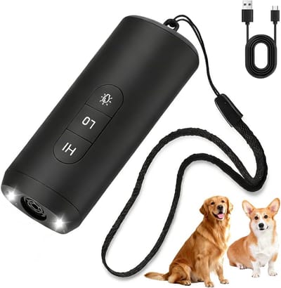 ultrasoon apparaat, led-licht, ultrasoon handapparaat, anti-black-apparaat, hondentraining, met 2 modi (laag en hoog selecteren frequentie), voor kleine, middelgrote en grote honden