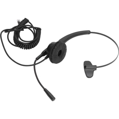 Casque téléphonique RJ9 à annulation de bruit, écouteur unilatéral à fil ressort avec microphone pour bureau et centre d'appels