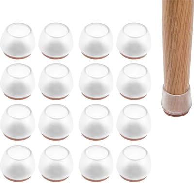 Dailygoods- Stoelrubbers 16 Stuks - Siliconen Stoelpootbeschermers - Viltglijders - Geluidsreductie - Vloerbescherming - Geschikt voor 15-20 mm