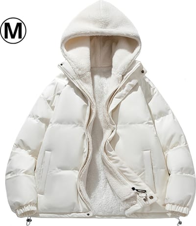 Nivard Parka Heren - Winterjas - Sherpa - Voor Heren - Jas - Winter - Volwassen - Extra Zacht - Wit - Maat M