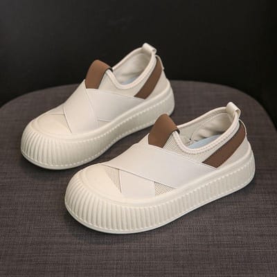 Dames Ademende Mesh Schoenen Casual Instappers Sneakers Schoenen Canvas Schoenen Outdoor Jogschoenen 38 beige