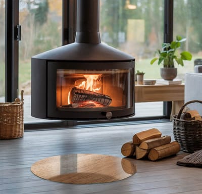 Coloray Vloerplaat Houtkachel - Vloerplaat Openhaard - 50 cm x 50 cm - Houtkachel Accessoires - Bruin Vloerplaat Kachel - Plaat Kachel - Plaat voor Onder Houtkachel - Open Haard Accessoires - Onderplaat